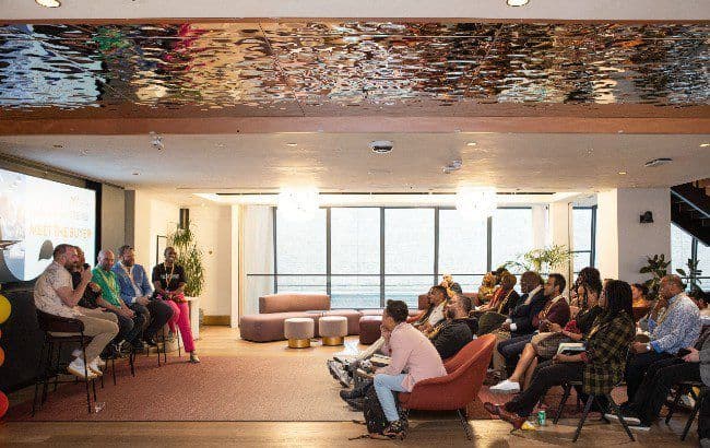 Founders and guests at a Distill Ventures founder session